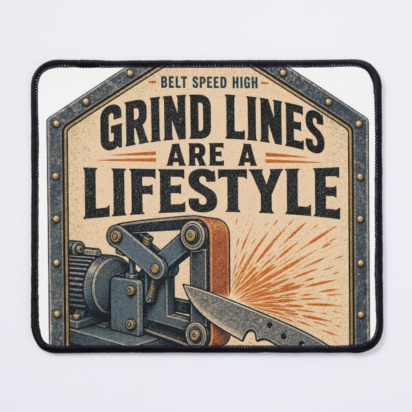 Item preview, Grind Lines Are A Lifestyle Knifemaker Belt Grinder Humor Sign designed and sold by BoosterShop.