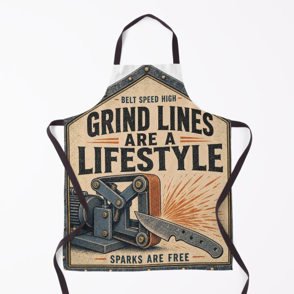 Item preview, Grind Lines Are A Lifestyle Knifemaker Belt Grinder Humor Sign designed and sold by BoosterShop.