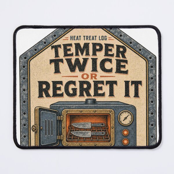 Item preview, Temper Twice Or Regret It Bladesmith Heat Treat Oven Sign designed and sold by BoosterShop.