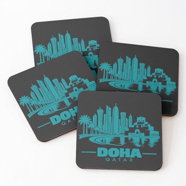 Item preview, Doha Qatar Line Art Skyline Poster designed and sold by CMYKStudio.