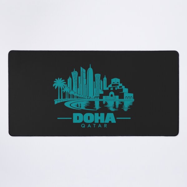 Artikelvorschau, Doha Katar Skyline-Poster (Linienzeichnung) entworfen und verkauft von CMYKStudio.