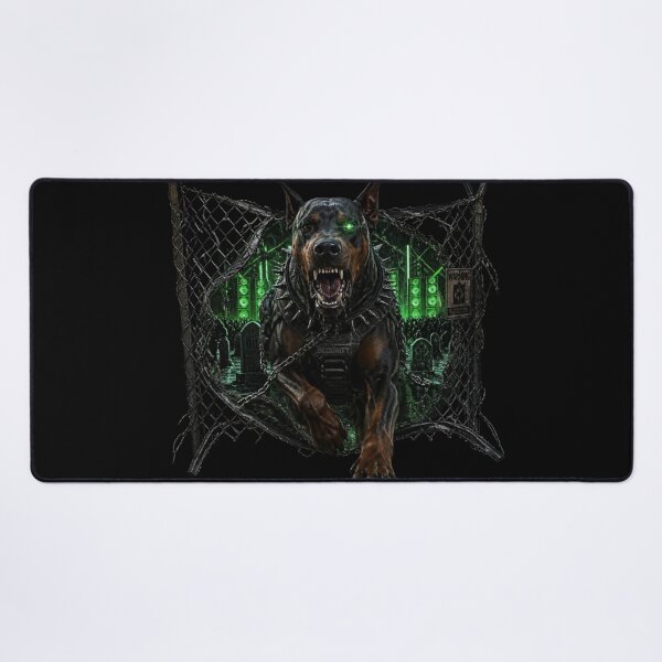 Item preview, Cyberpunk Doberman Security Graveyard Rave Frame Graphic designed and sold by LazyDayzCo.