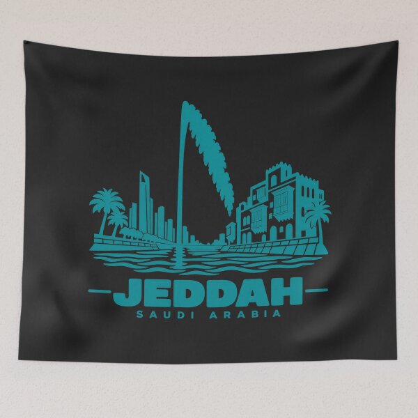 Item preview, Jeddah Saudi Arabia Line Art Coastline Poster designed and sold by CMYKStudio.