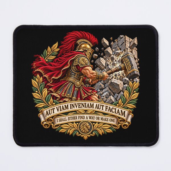 Item preview, Aut Viam Inveniam Aut Faciam Roman Warrior – Find a Way or Make One Latin Motto designed and sold by Emoji Emblems.