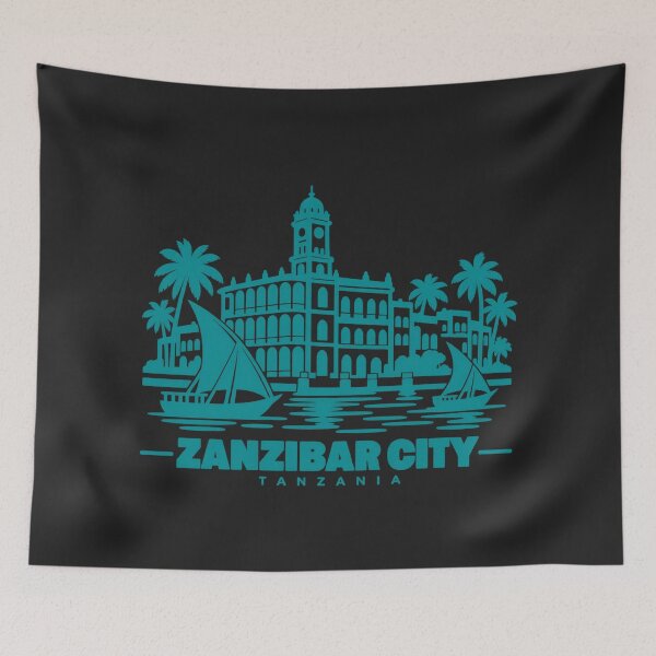 Item preview, Zanzibar City Tanzania Line Art Coastline Poster designed and sold by CMYKStudio.