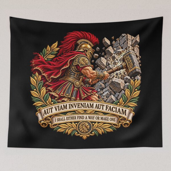 Item preview, Aut Viam Inveniam Aut Faciam Roman Warrior – Find a Way or Make One Latin Motto designed and sold by Emoji Emblems.