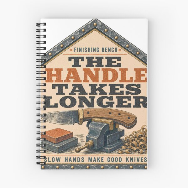 Item preview, The Handle Takes Longer Knifemaker Walnut Scales Humor Sign designed and sold by BoosterShop.