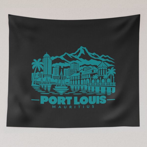 Item preview, Port Louis Mauritius Line Art Skyline Poster designed and sold by CMYKStudio.