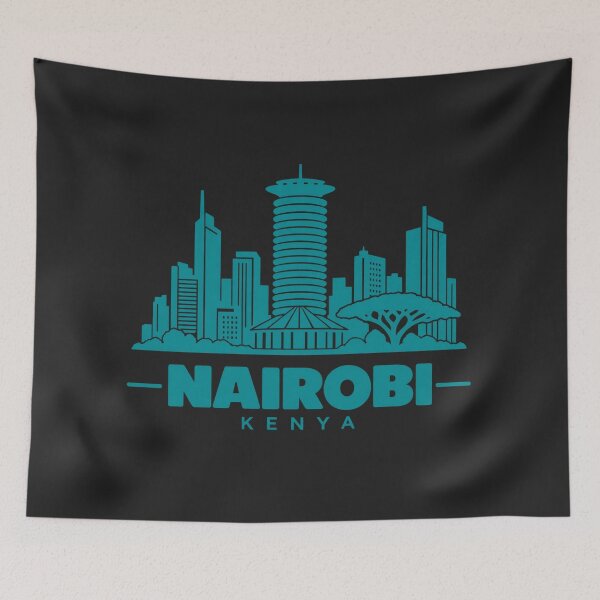Item preview, Nairobi Kenya Line Art Skyline Poster designed and sold by CMYKStudio.