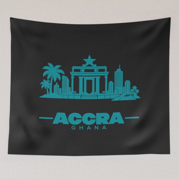 Item preview, Accra Ghana Line Art Skyline Poster designed and sold by CMYKStudio.