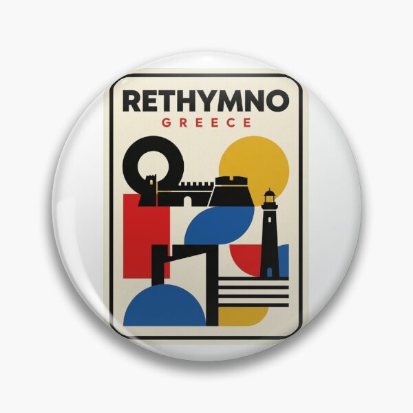 Item preview, Retro Rethymno Bauhaus Geometric Skyline designed and sold by k3rstman1.