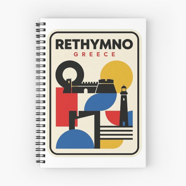 Item preview, Retro Rethymno Bauhaus Geometric Skyline designed and sold by k3rstman1.