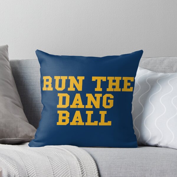 Item preview, Run the Dang Ball Gold on Blue designed and sold by rachelhull.