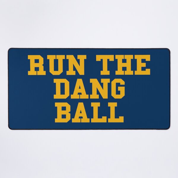 Item preview, Run the Dang Ball Gold on Blue designed and sold by rachelhull.