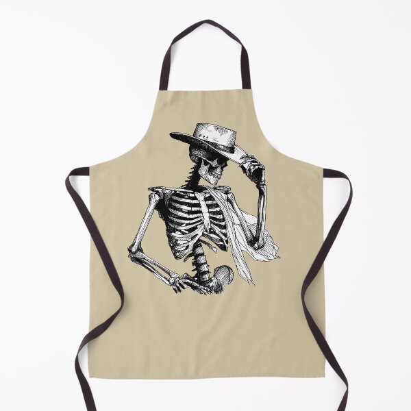 Item preview, Skeleton Cowboy Tipping Hat Greeting Linocut designed and sold by Lady-K-.