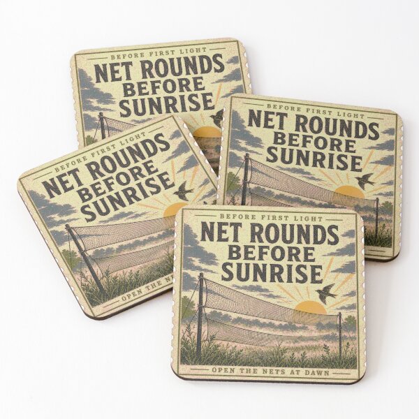 Item preview, Net Rounds Before Sunrise Bird Banding Field Season Stamp designed and sold by BoosterShop.