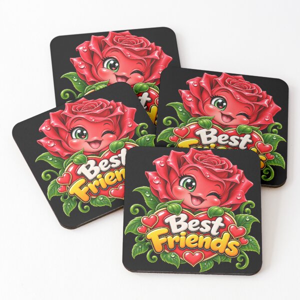 Item preview, Best Friends Rose – Cute Kawaii Rose Flower Friendship designed and sold by aventi24.