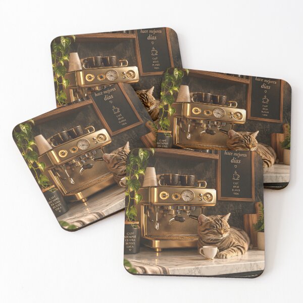 Item preview, Tabby Cat and Golden Espresso Cafe Corner designed and sold by Purrista Studio.
