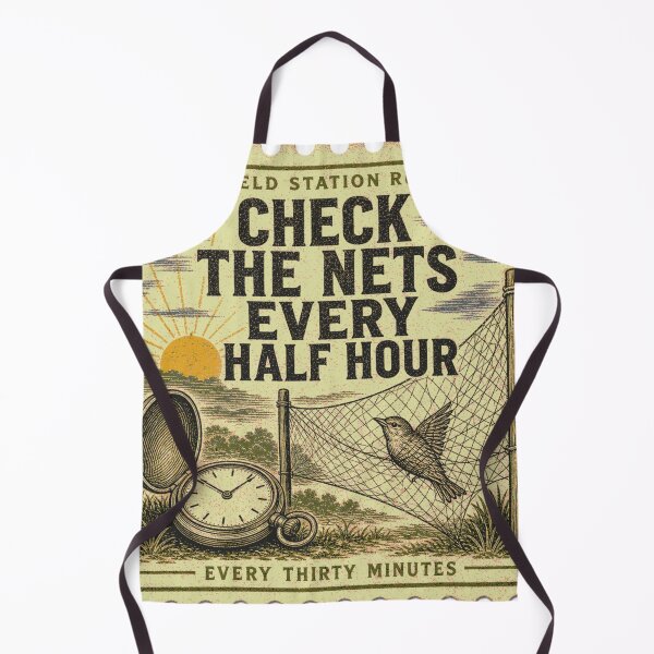 Item preview, Check The Nets Every Half Hour Mist Net Bird Banding Stamp designed and sold by BoosterShop.