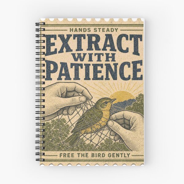 Item preview, Extract With Patience Bird Handling Mist Net Bander Stamp designed and sold by BoosterShop.
