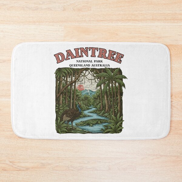 Item preview, Daintree National Park Australia Vintage Rainforest Cassowary  Crocodile designed and sold by GarworkzDesign.