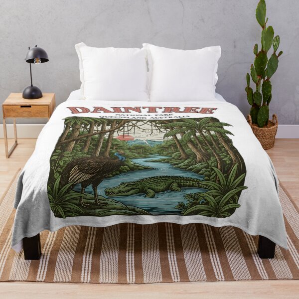 Item preview, Daintree National Park Australia Vintage Rainforest Cassowary  Crocodile designed and sold by GarworkzDesign.