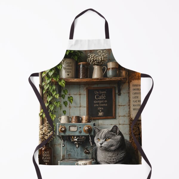 Item preview, Grey Cat Cafe Corner with Blue Tiles designed and sold by Purrista Studio.