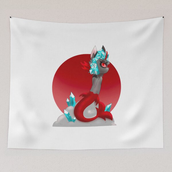 Item preview, Cyan Crystal Serpent Cat Blood Moon Cartoon designed and sold by Serolnekas.