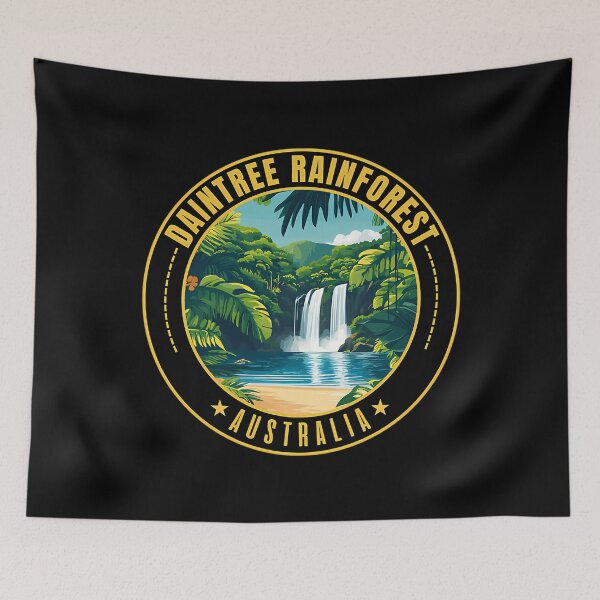 Item preview, Daintree Rainforest In Queensland Australia Retro Travel Art Emblem designed and sold by GarworkzDesign.