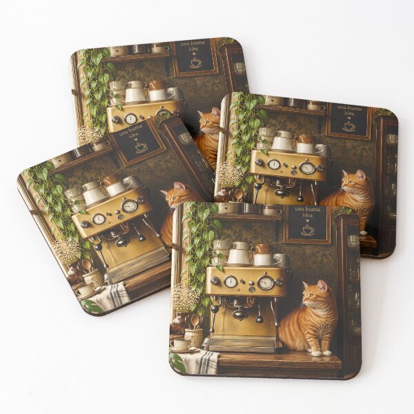 Item preview, Ginger Cat Cozy Cafe Corner designed and sold by Purrista Studio.