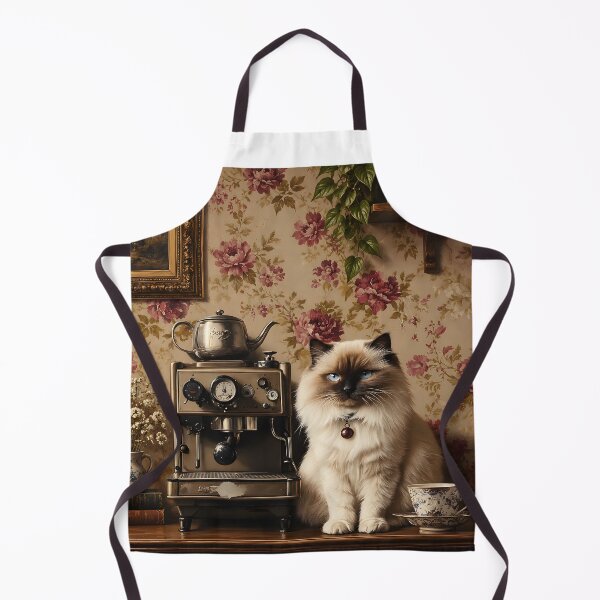 Item preview, Himalayan Cat Floral Cafe Corner designed and sold by Purrista Studio.
