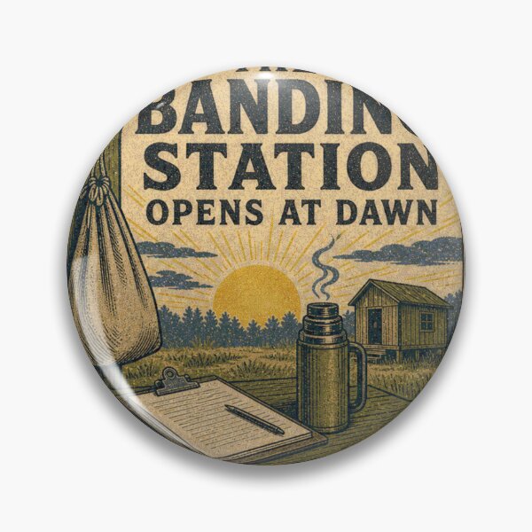 Item preview, The Banding Station Opens At Dawn Bird Observatory Stamp designed and sold by BoosterShop.
