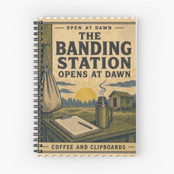 Item preview, The Banding Station Opens At Dawn Bird Observatory Stamp designed and sold by BoosterShop.