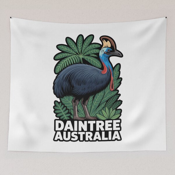 Artikelvorschau, Daintree Australien Kasuar-Wildtier-Aufkleber entworfen und verkauft von GarworkzDesign.