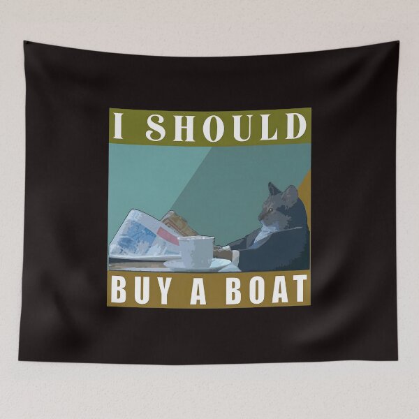 Item preview, I Should Buy A Boat Thinking Feline  designed and sold by ASTRAXO.