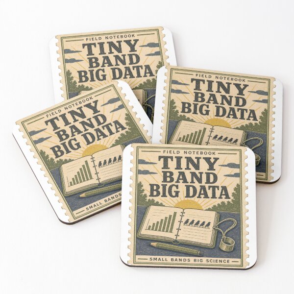 Item preview, Tiny Band Big Data Bird Science Field Notebook Banding Stamp designed and sold by BoosterShop.