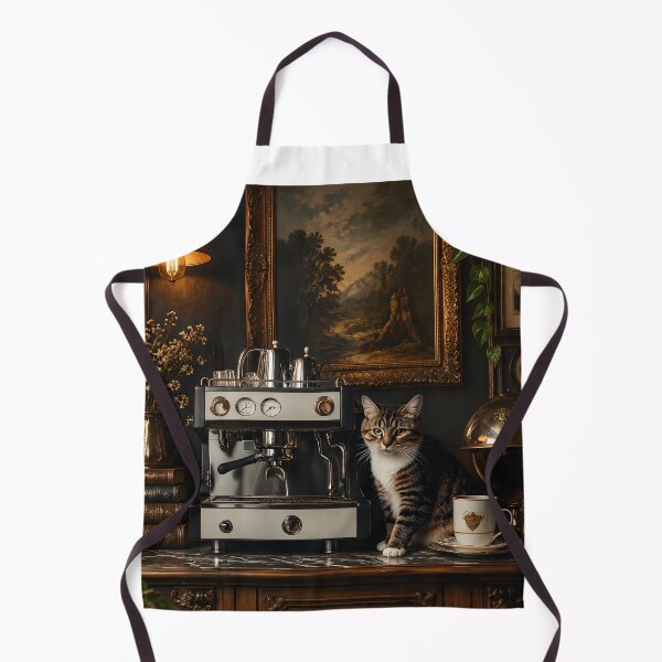 Item preview, Tabby Cat Cafe with Antique Paintings designed and sold by Purrista Studio.