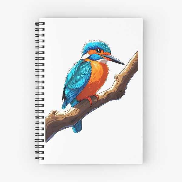 Item preview, Colorful Kingfisher Cartoon on Branch – Vibrant Bird Illustration designed and sold by GarworkzDesign.