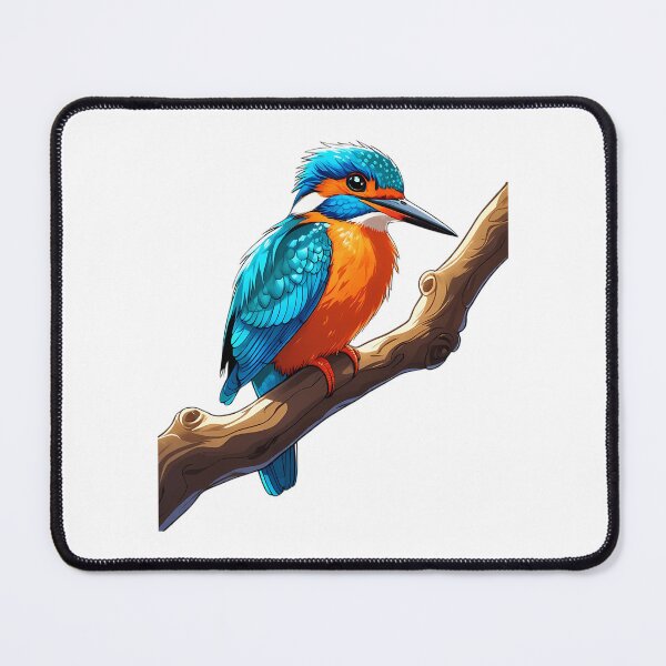 Item preview, Colorful Kingfisher Cartoon on Branch – Vibrant Bird Illustration designed and sold by GarworkzDesign.
