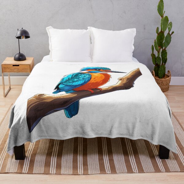 Item preview, Colorful Kingfisher Cartoon on Branch – Vibrant Bird Illustration designed and sold by GarworkzDesign.