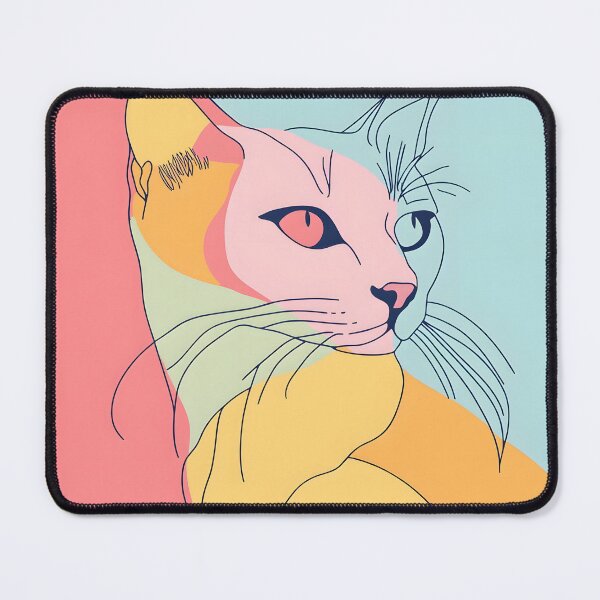 Item preview, Pink Line Art Cat Portrait designed and sold by Purrista Studio.