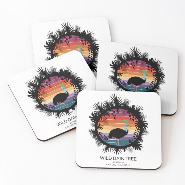 Item preview, Daintree National Park Australia Tropical Cassowary In The Jungle  Retro Vintage Sunset Design designed and sold by GarworkzDesign.
