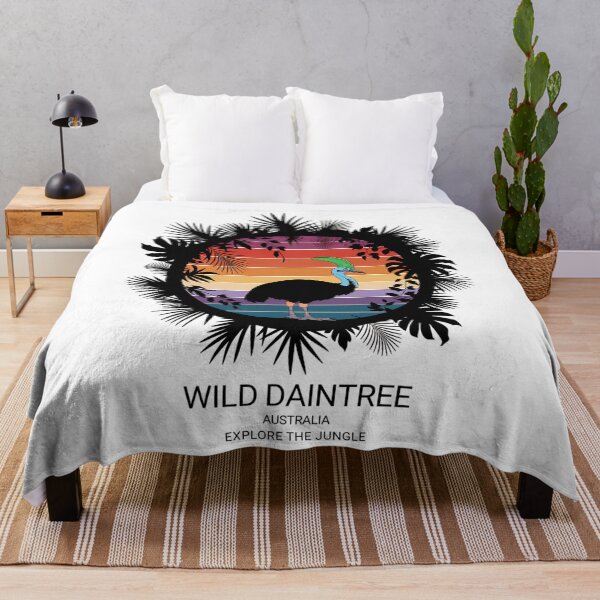 Item preview, Daintree National Park Australia Tropical Cassowary In The Jungle  Retro Vintage Sunset Design designed and sold by GarworkzDesign.