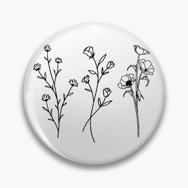 Item preview, Simple Flower Line Art  designed and sold by Super Neon Pixels .