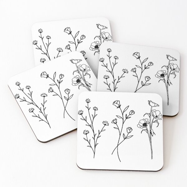 Item preview, Simple Flower Line Art  designed and sold by Super Neon Pixels .