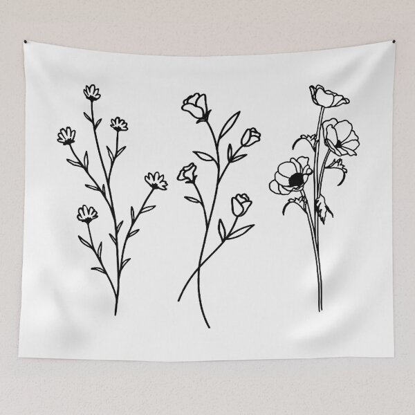 Item preview, Simple Flower Line Art  designed and sold by Super Neon Pixels .