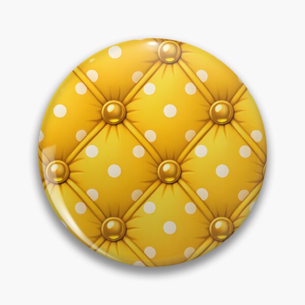 Item preview, Yellow quilted leather surface with polka dots and gold buttons designed and sold by homydesign.