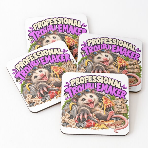 Item preview, Professional Troublemaker – Funny Possum 3D Pop-Out Art designed and sold by OddCritterCo.