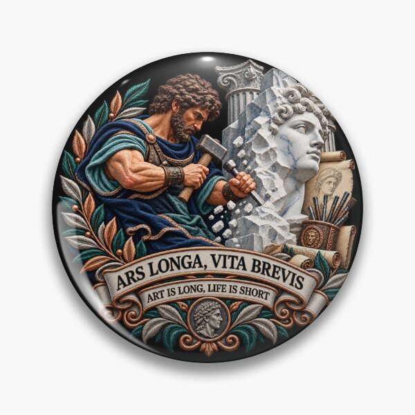 Item preview,  Ars Longa Vita Brevis Sculptor Art – Art Is Long Life Is Short Latin Motto designed and sold by Emoji Emblems.