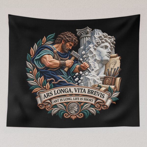 Item preview,  Ars Longa Vita Brevis Sculptor Art – Art Is Long Life Is Short Latin Motto designed and sold by Emoji Emblems.